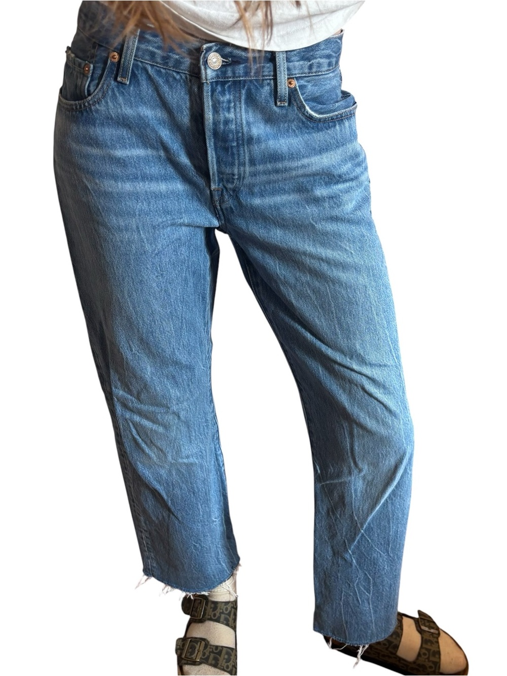 Levi's 501 '90s jeans 
Straight leg, light wash
90s